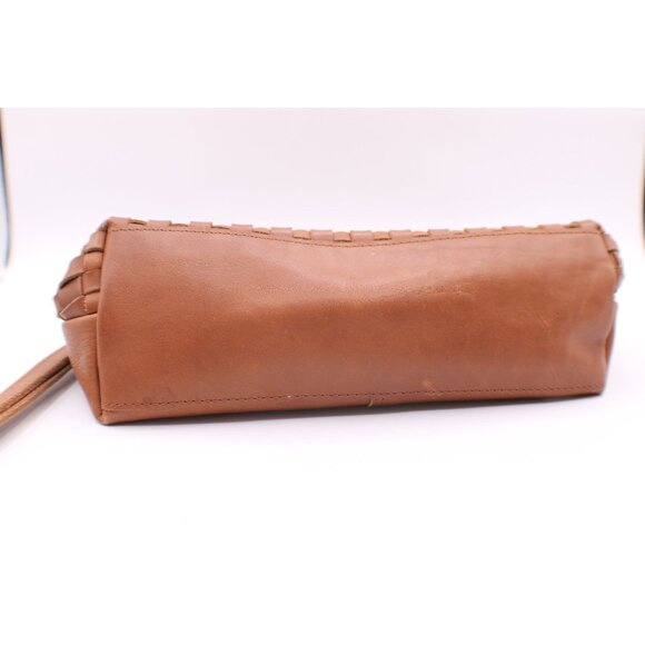 Kodiak Koyuk Woven Leather Wristlet Clutch Purse Zipper Closure Camel Brown - Picture 7 of 10
